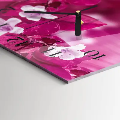 Decoratieve glazen klok vierkant Bloemen