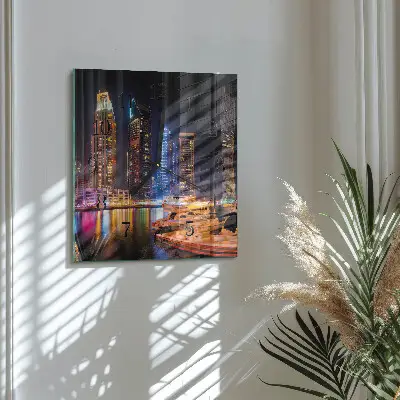 Moderne wandklok glas vierkant Horizon