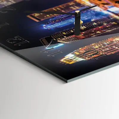 Moderne wandklok glas vierkant Horizon