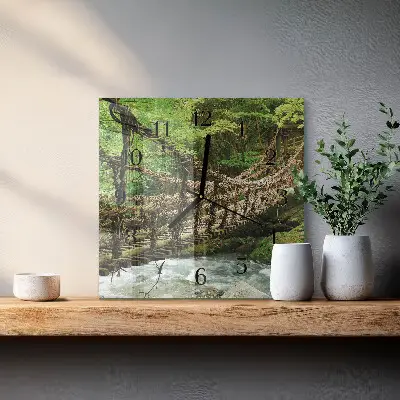 Decoratieve glazen klok vierkant Touwbrug