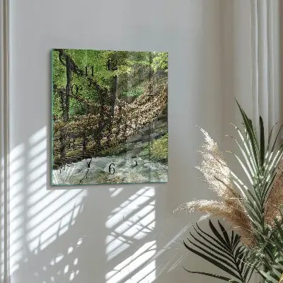 Decoratieve glazen klok vierkant Touwbrug