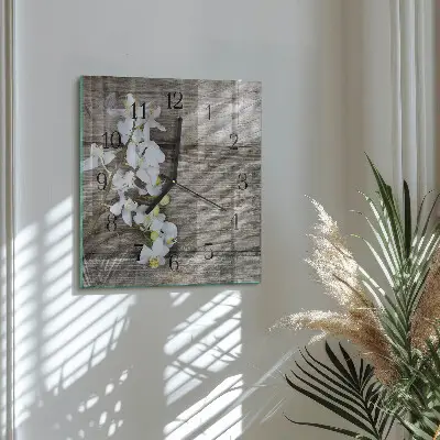 Moderne wandklok glas vierkant Borden