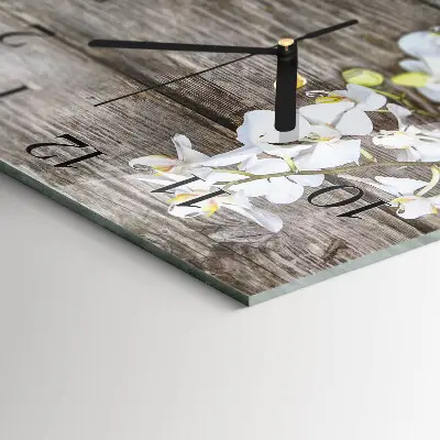 Moderne wandklok glas vierkant Borden