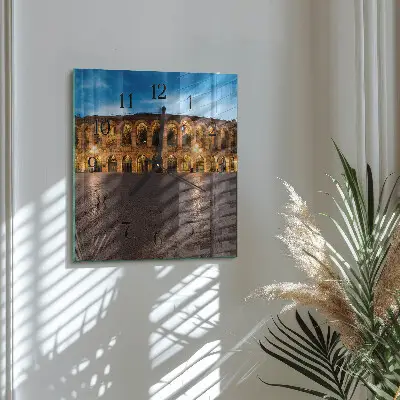 Vierkante glazen wandklok Standbeeld