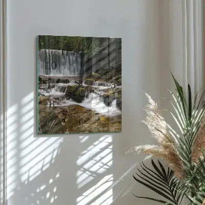 Moderne wandklok glas vierkant Watervallen