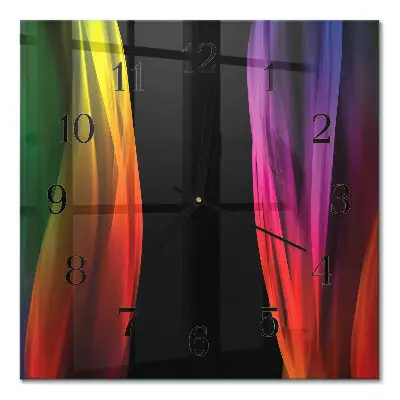 Vierkante glazen wandklok Abstractie