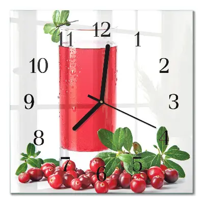 Moderne wandklok glas vierkant Cranberries