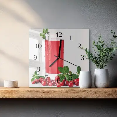 Moderne wandklok glas vierkant Cranberries