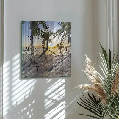 Vierkante glazen wandklok Hangmat