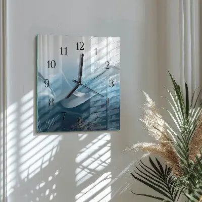 Moderne wandklok glas vierkant Abstractie