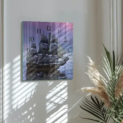 Decoratieve glazen klok vierkant Zeilen
