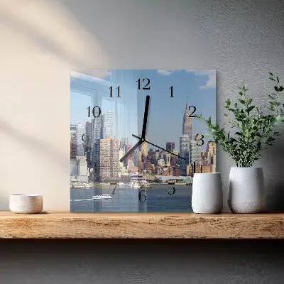 Vierkante glazen klok Horizon