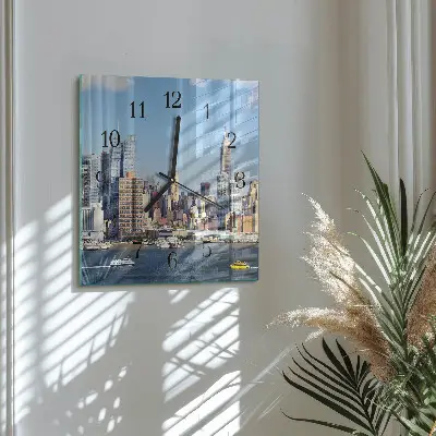 Vierkante glazen klok Horizon
