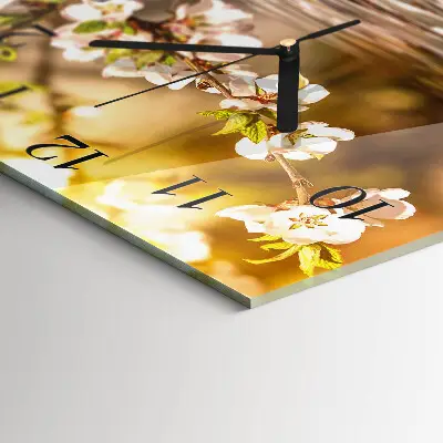 Decoratieve glazen klok vierkant Bloemen