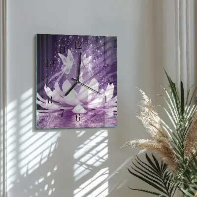 Moderne wandklok glas vierkant Bloem