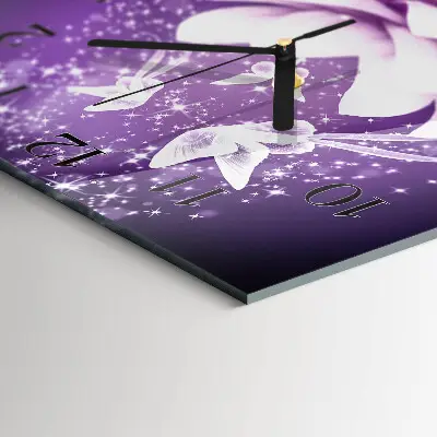 Moderne wandklok glas vierkant Bloem