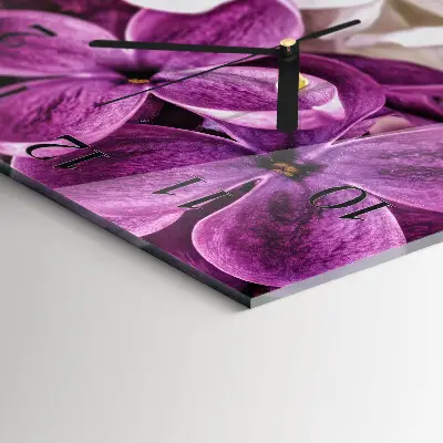 Vierkante glazen klok Bloemen