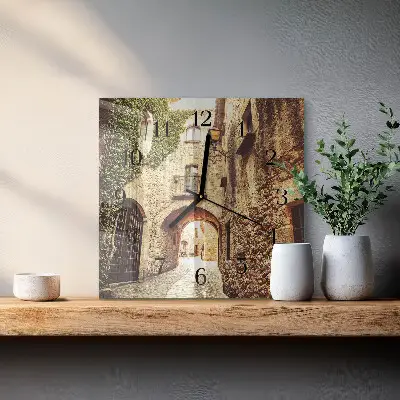 Moderne wandklok glas vierkant Laan