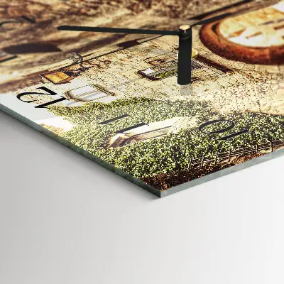 Moderne wandklok glas vierkant Laan