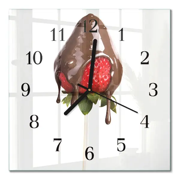Vierkante glas klok Chocolade