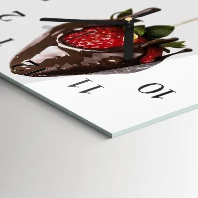 Vierkante glas klok Chocolade