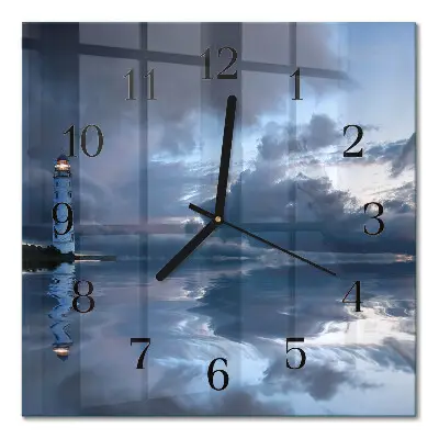 Moderne wandklok glas vierkant Vuurtoren