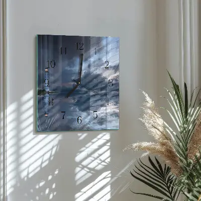 Moderne wandklok glas vierkant Vuurtoren