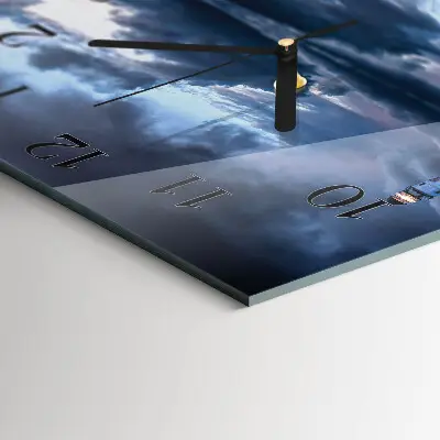 Moderne wandklok glas vierkant Vuurtoren