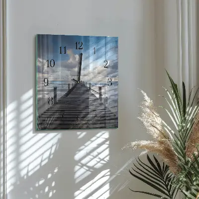 Vierkante glazen klok Brug