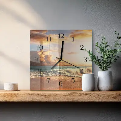 Decoratieve glazen klok vierkant Zandkust