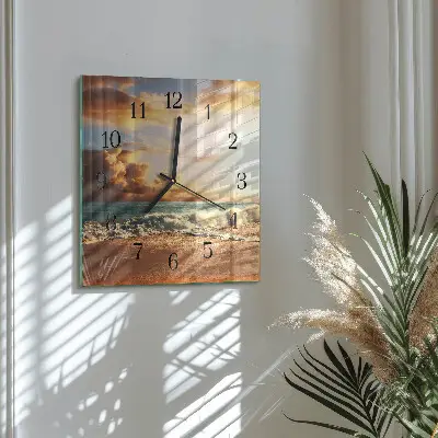 Decoratieve glazen klok vierkant Zandkust