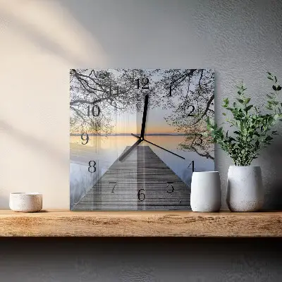 Moderne wandklok glas vierkant Schemering