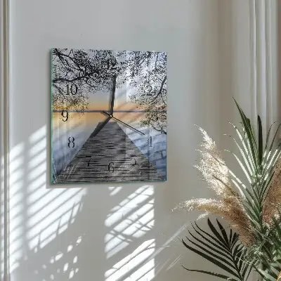 Moderne wandklok glas vierkant Schemering