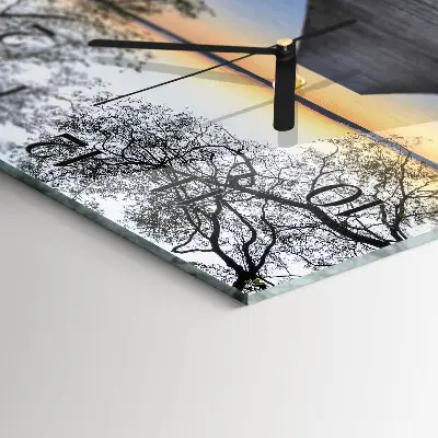 Moderne wandklok glas vierkant Schemering
