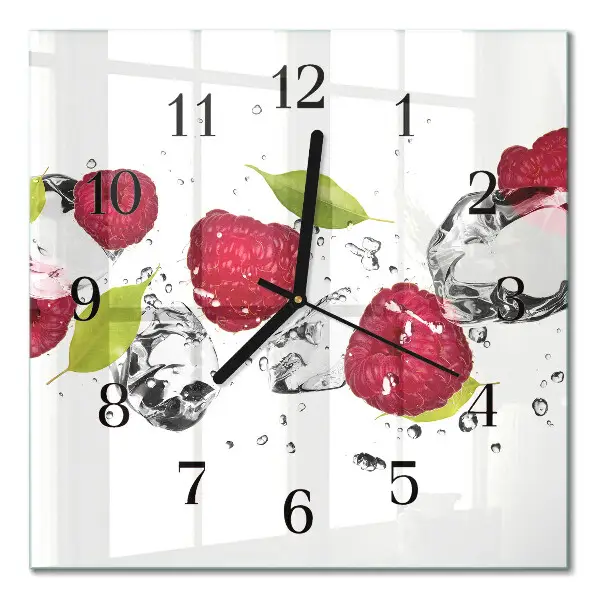Moderne wandklok glas vierkant Frambozen