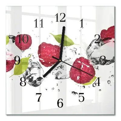 Moderne wandklok glas vierkant Frambozen