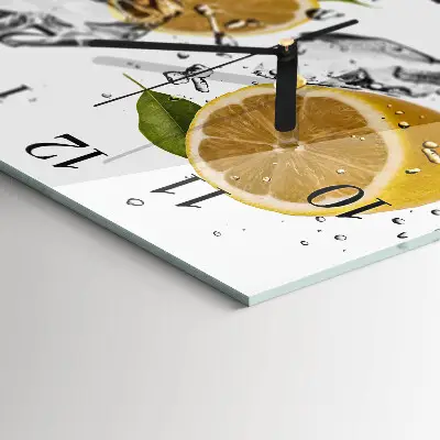 Vierkante glazen klok Citrus