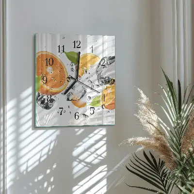 Decoratieve glazen klok vierkant Sinaasappels