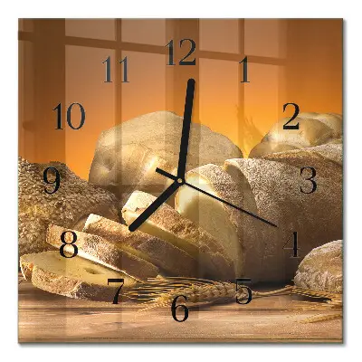 Moderne wandklok glas vierkant Brood