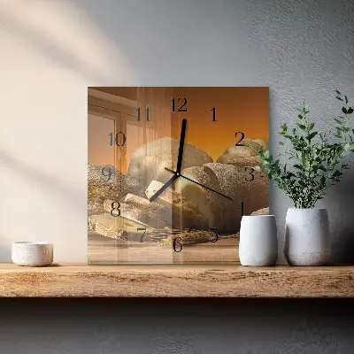 Moderne wandklok glas vierkant Brood