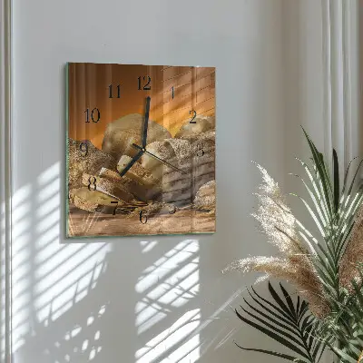 Moderne wandklok glas vierkant Brood