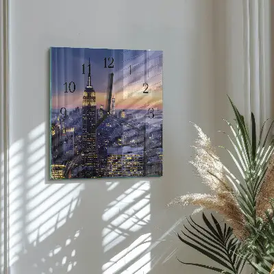 Vierkante glazen klok Stad