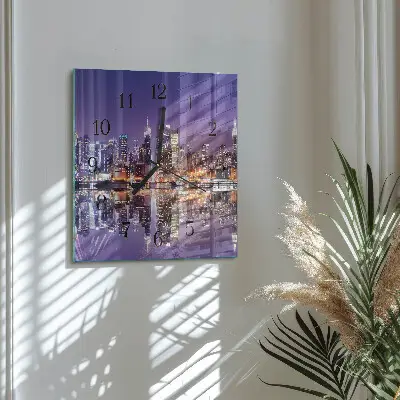 Vierkante glazen klok Stad