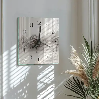 Vierkante glas klok Winter