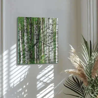 Decoratieve glazen klok vierkant Berken