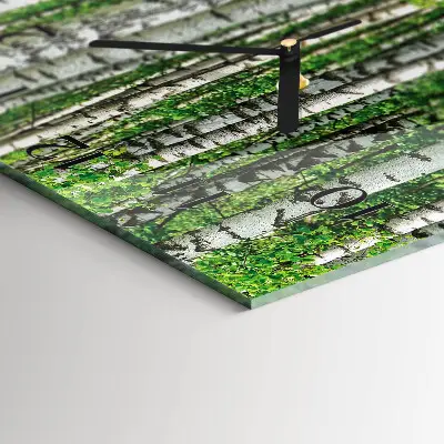Decoratieve glazen klok vierkant Berken
