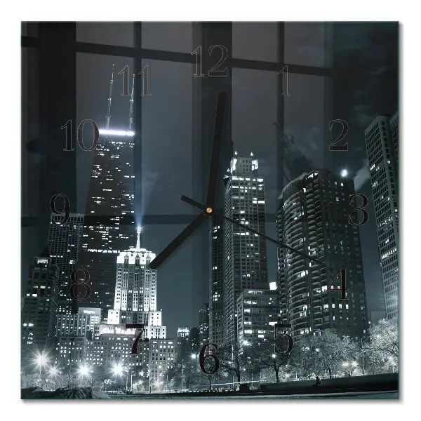 Vierkante glas klok Stad
