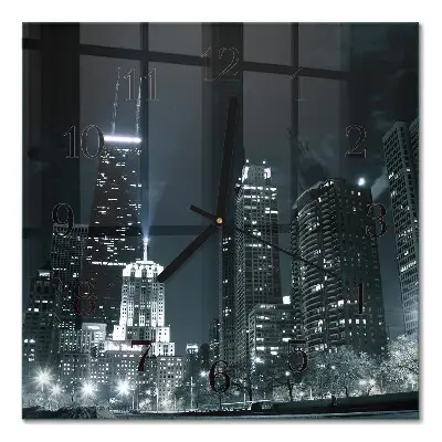 Vierkante glas klok Stad