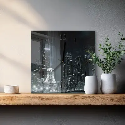 Vierkante glas klok Stad