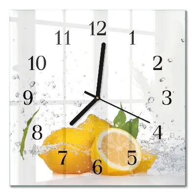 Moderne wandklok glas vierkant Citroenen